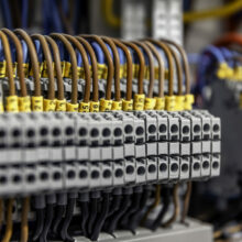 Electric control panel enclosure for power and distribution electricity. Uninterrupted, electrical voltage.